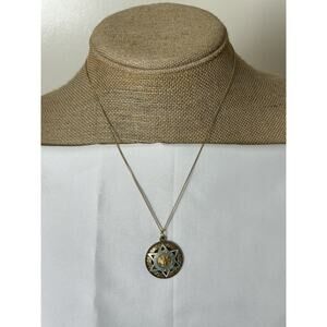 Vtg Ladies Aux. Jewish Ar Veteran Of U. S Necklace Marked 1/20 12k GE